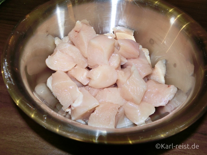 Geschnittenes Hühnerfleisch
