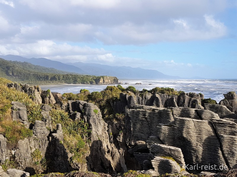 Neuseeland Südinsel Pancake Rocks Aussicht