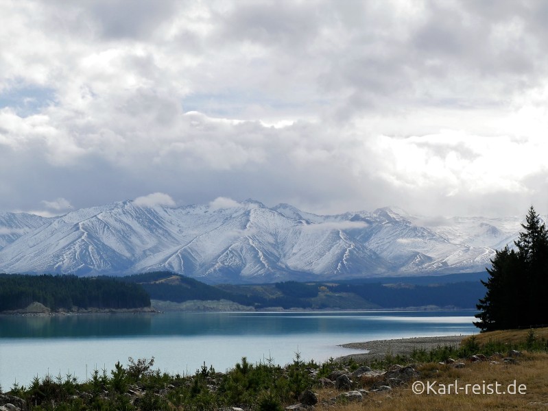 Neuseeland Südinsel Berge mit Schnee