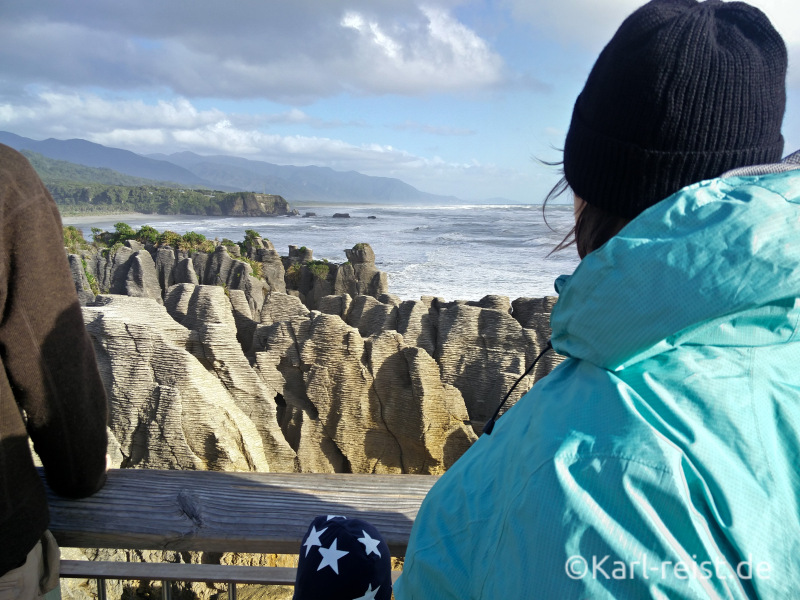 Ausblick Punakaiki Pancake Rocks aufs die Westküste Neuseelands
